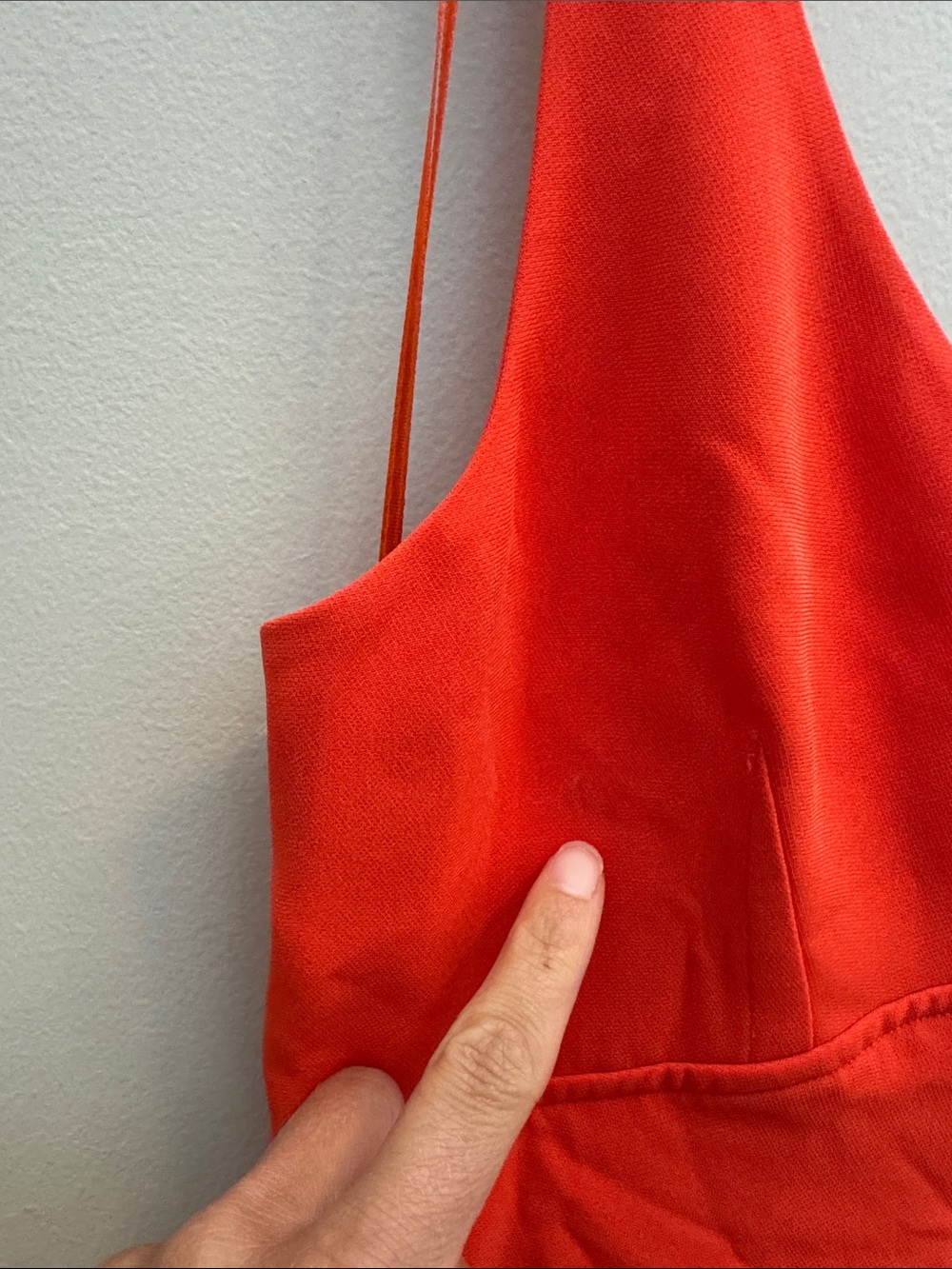Jonathan Simkhai Sequoia SL Vneck Midi Dress in Flame - Picture 14 of 16